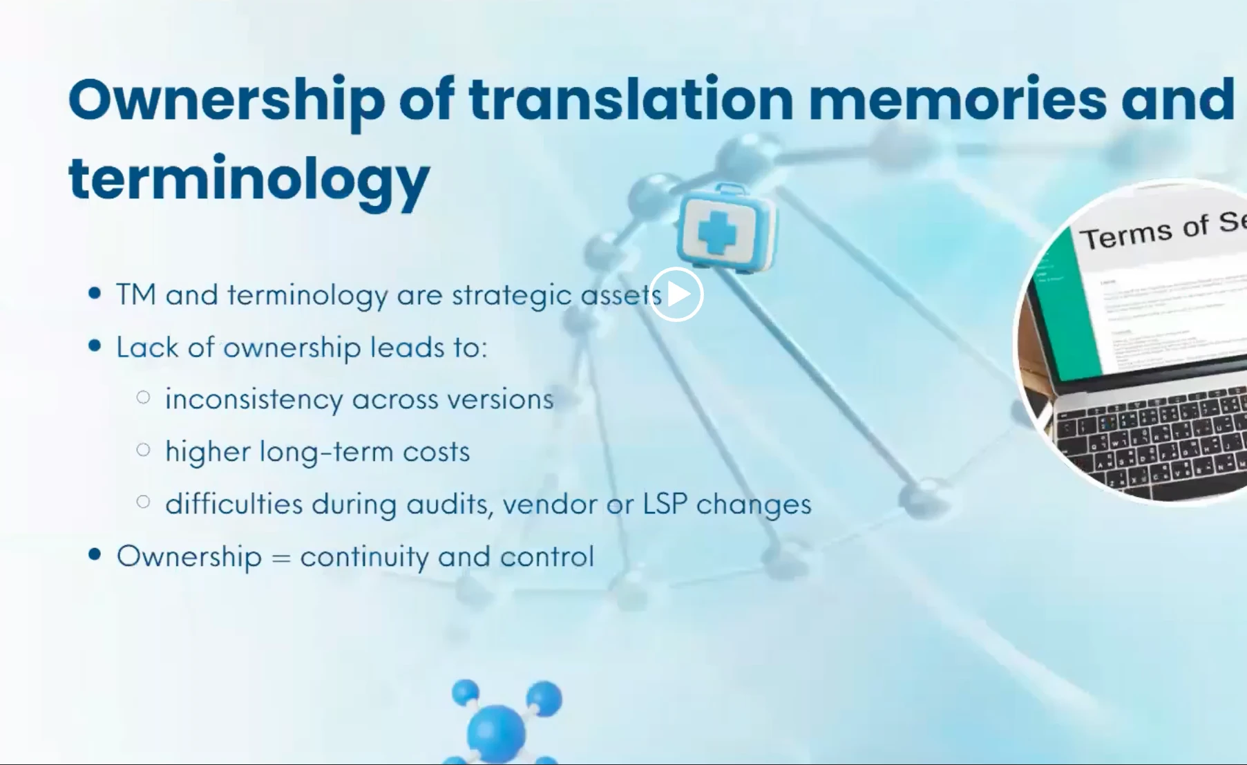 Ownership of translation memory and terminolofy